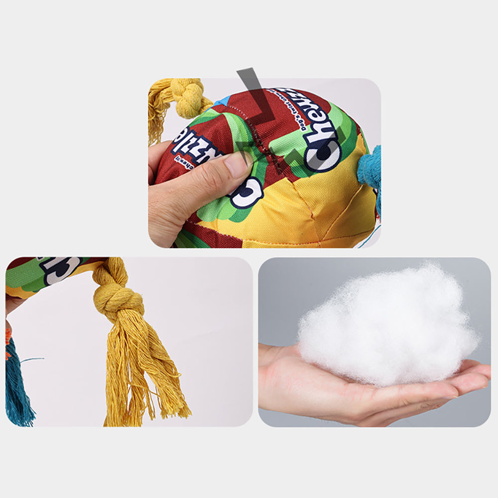Pet Dogs Snuffle Ball With Interactive Bite Resistant Rope Squeak Toys Pet Accessories For Medium Large Dogs (14.5 x 10.5cm) color
