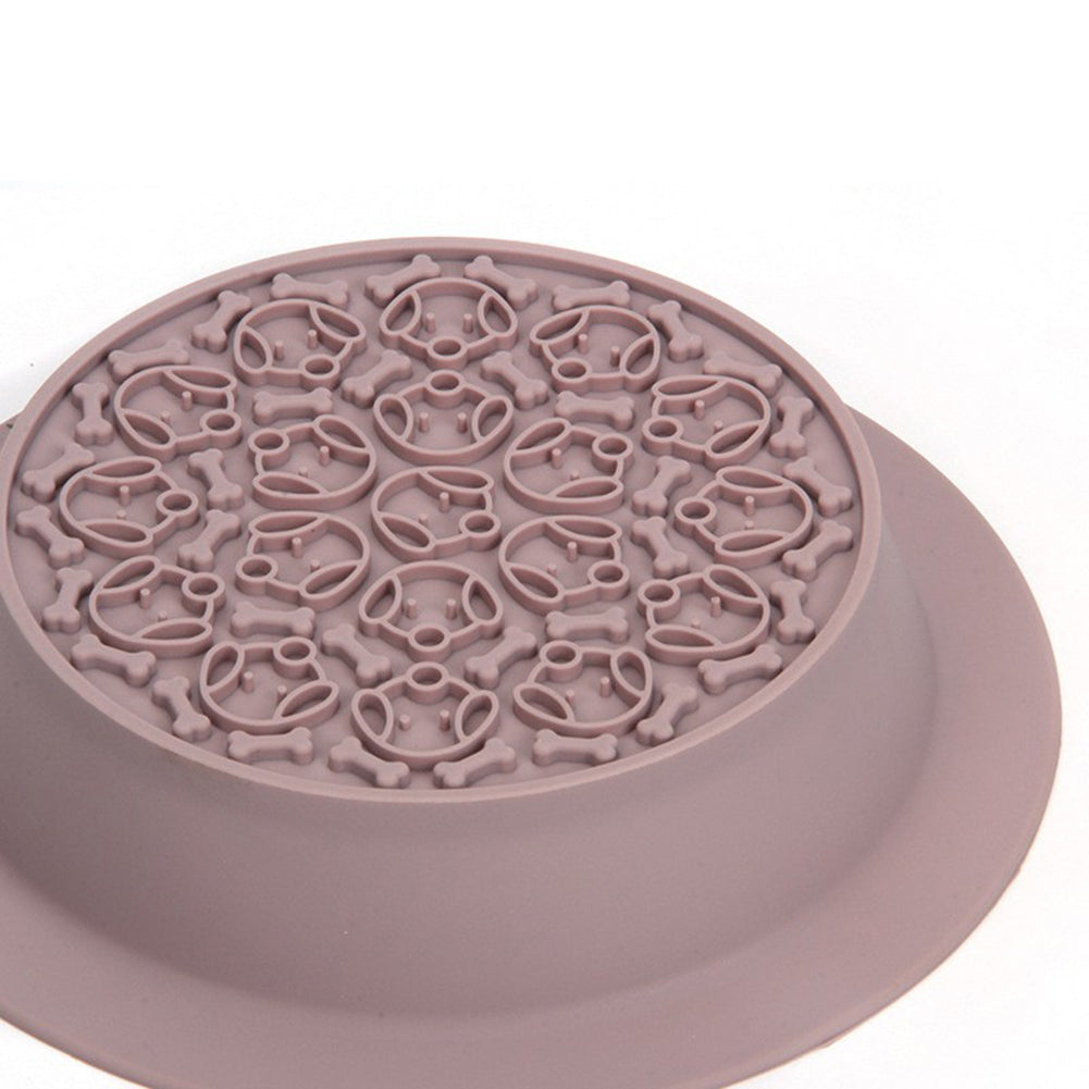 Slow Feeder Dog Bowls Dual-use Food-grade Silicone Slow Down Eating Food Water Bowl Pet Supplies For Puppy Cats Pink