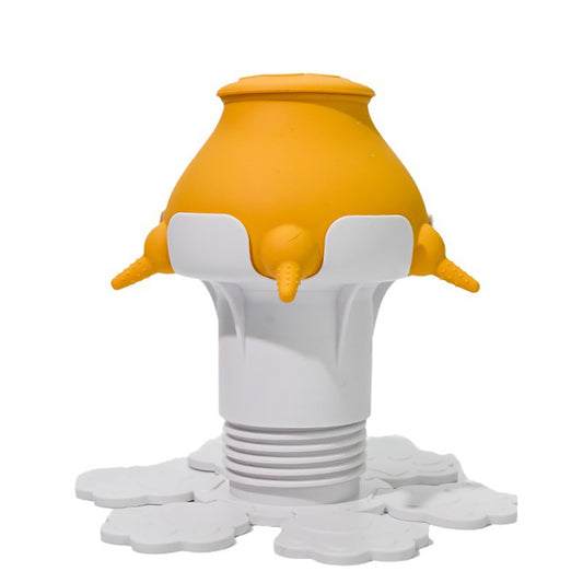 Puppy Feeder For Multiple Puppies Silicone Breast Milk Feeder With Mulit-Nipples Milk Bowl For Newborn Pets Puppy Kitten Yellow
