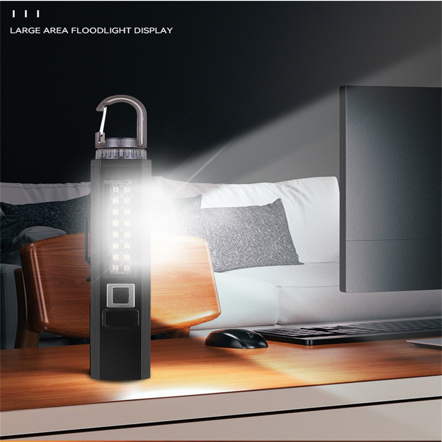 LED Flashlight Rechargeable Multipurpose Portable Strong Light Work Light With Digital Power Display Magnetic Hook For Outdoor Camping Fishing X111 flashlight