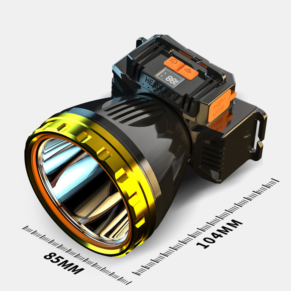 30w Led Headlights High Brightness Strong Light USB Rechargeable Outdoor IPX4 Waterproof Head Lamp Camping Equipment yellow light