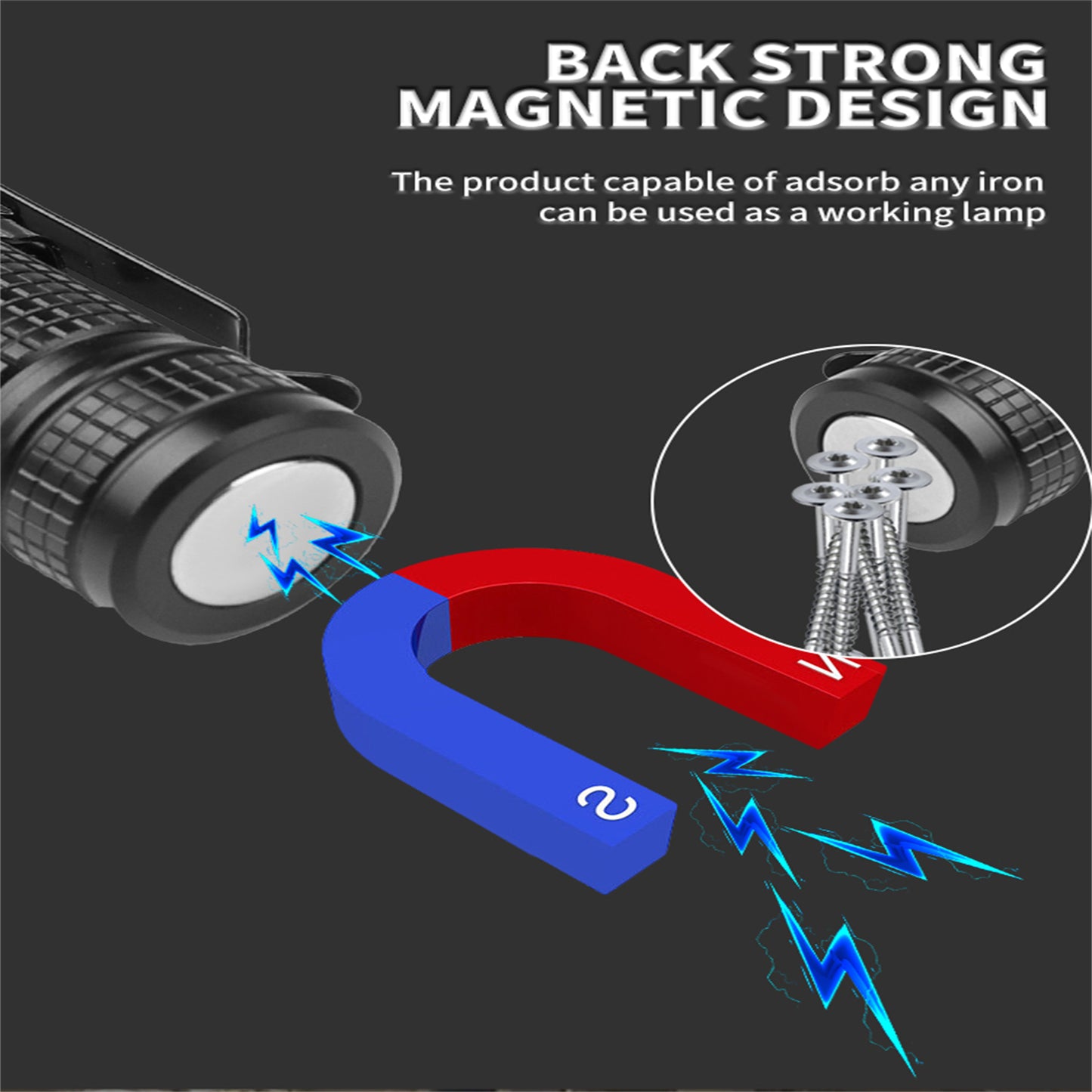 LED Flashlight 30W Strong Light Rechargeable Flash Light 3 Modes 30W Multi-functional Waterproof Torch For Outdoor Camping Hiking without battery