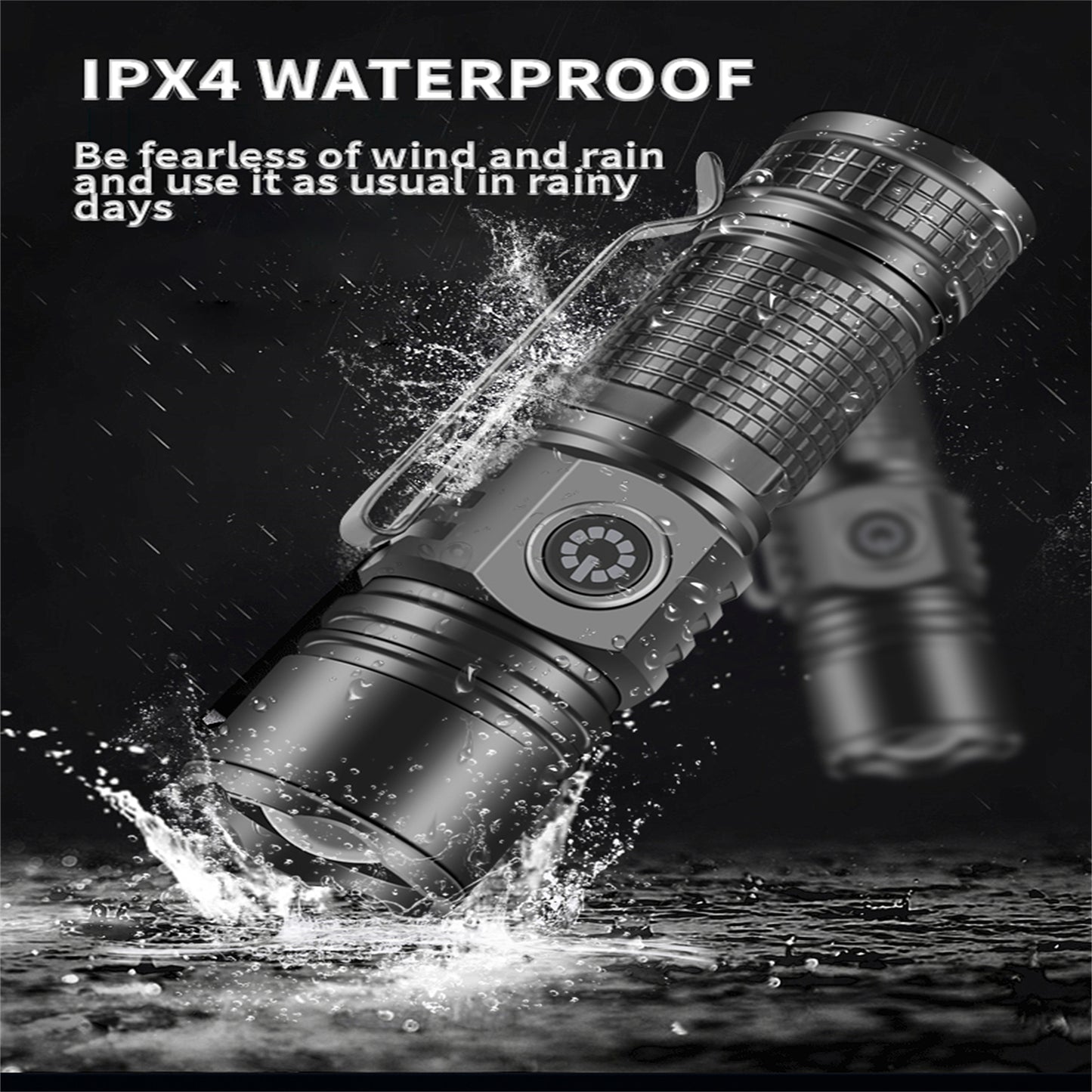 LED Flashlight 30W Strong Light Rechargeable Flash Light 3 Modes 30W Multi-functional Waterproof Torch For Outdoor Camping Hiking without battery