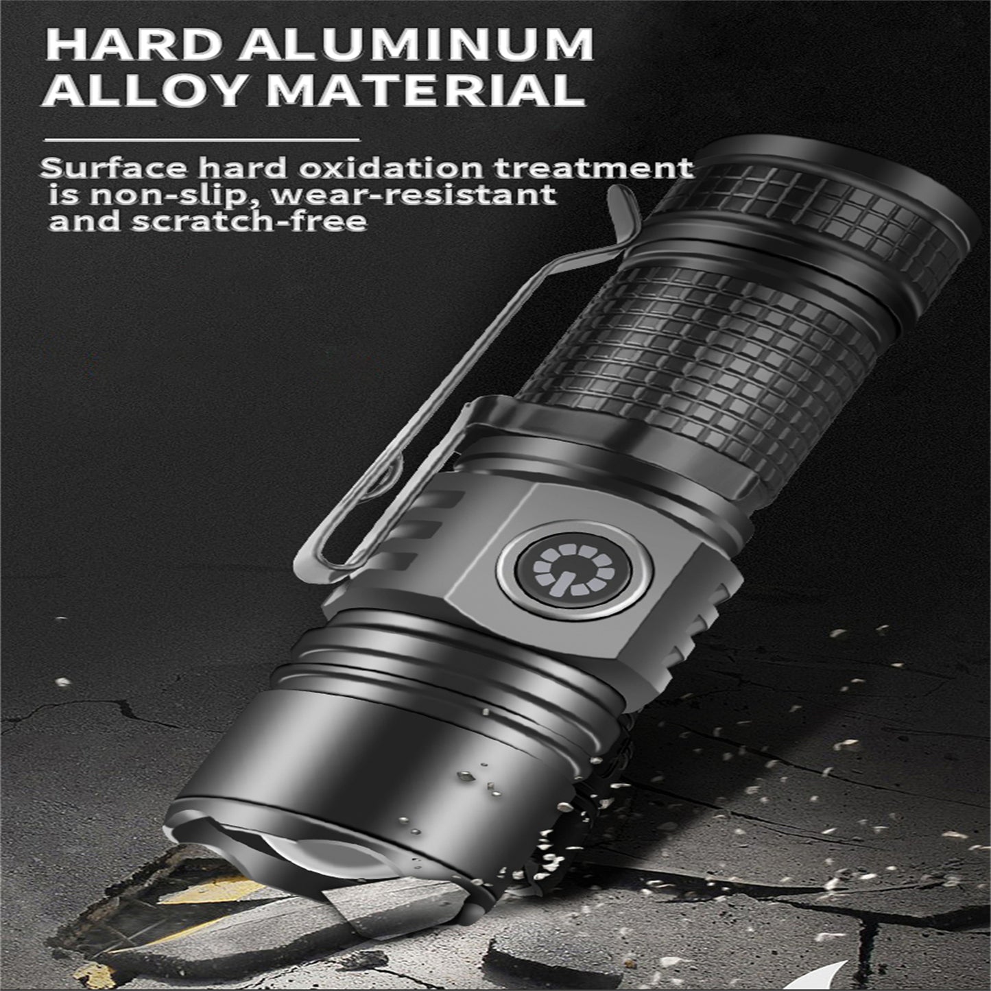 LED Flashlight 30W Strong Light Rechargeable Flash Light 3 Modes 30W Multi-functional Waterproof Torch For Outdoor Camping Hiking without battery