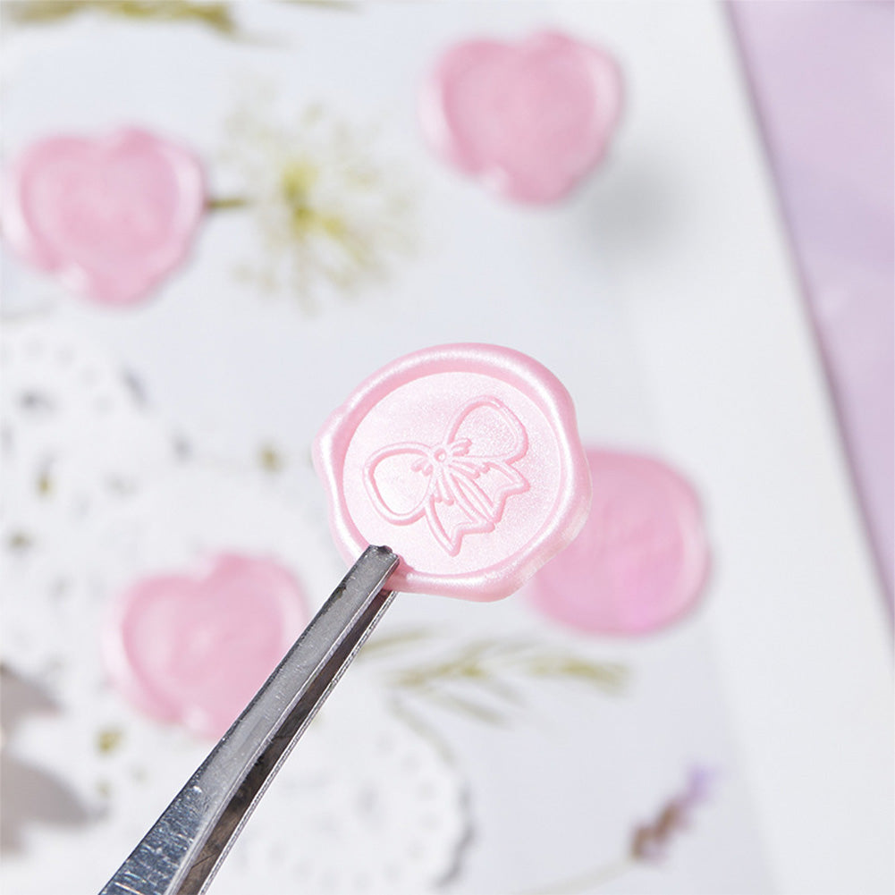 Wax Seal Stickers DIY Metallic Lignt Gold Self-Adhesive Stickers Wedding Invitation Envelope Seal Stickers 20 Pcs Pink