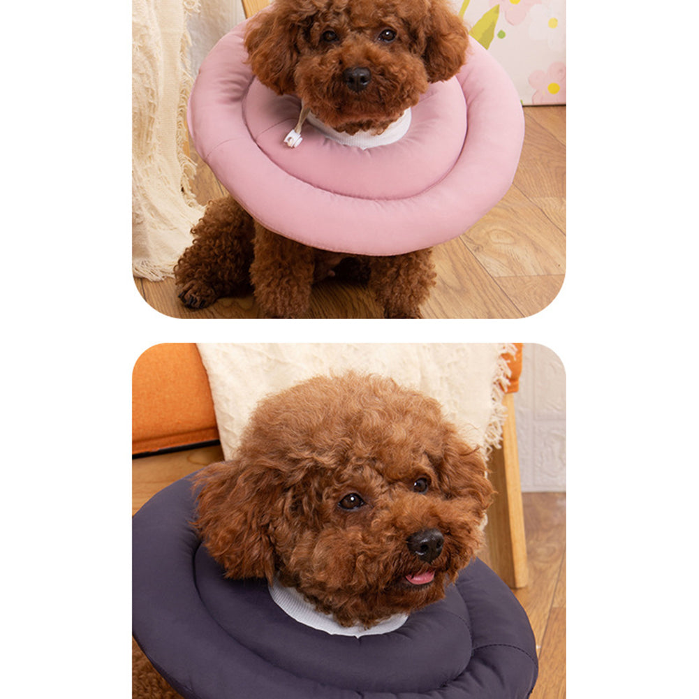 Soft Dog Cone Alternative After Surgery Adjustable Neck Cone Protective Elizabethan Donut Collar For Dogs Cats Recovery pink M x 30