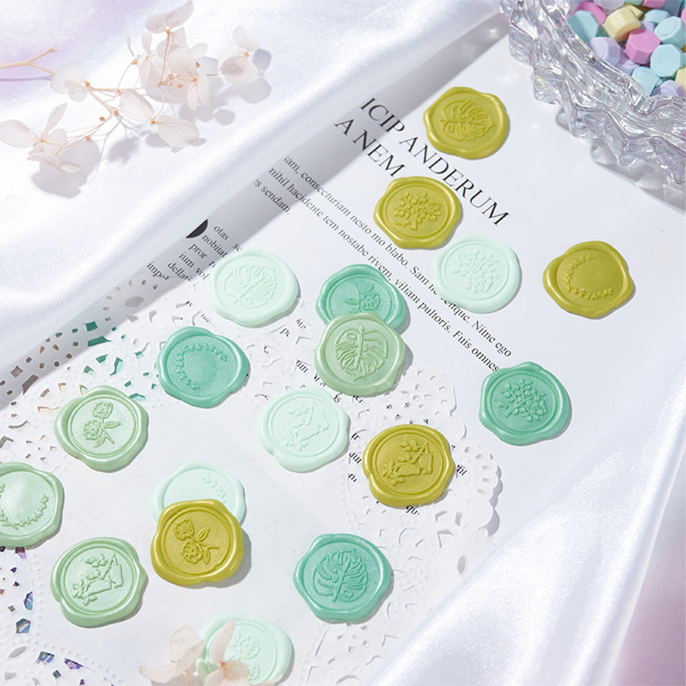 Wax Seal Stickers DIY Metallic Lignt Gold Self-Adhesive Stickers Wedding Invitation Envelope Seal Stickers 20 Pcs Pink and purple