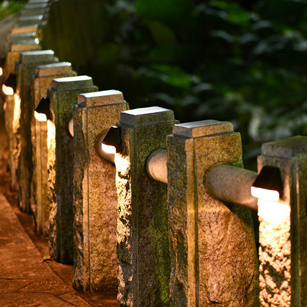 4 Pack Led Solar Deck Lights Outdoor Waterproof Step Lights Auto On/Off Fence Lamp For Stairs Step Railing Yard Patio solar wall light