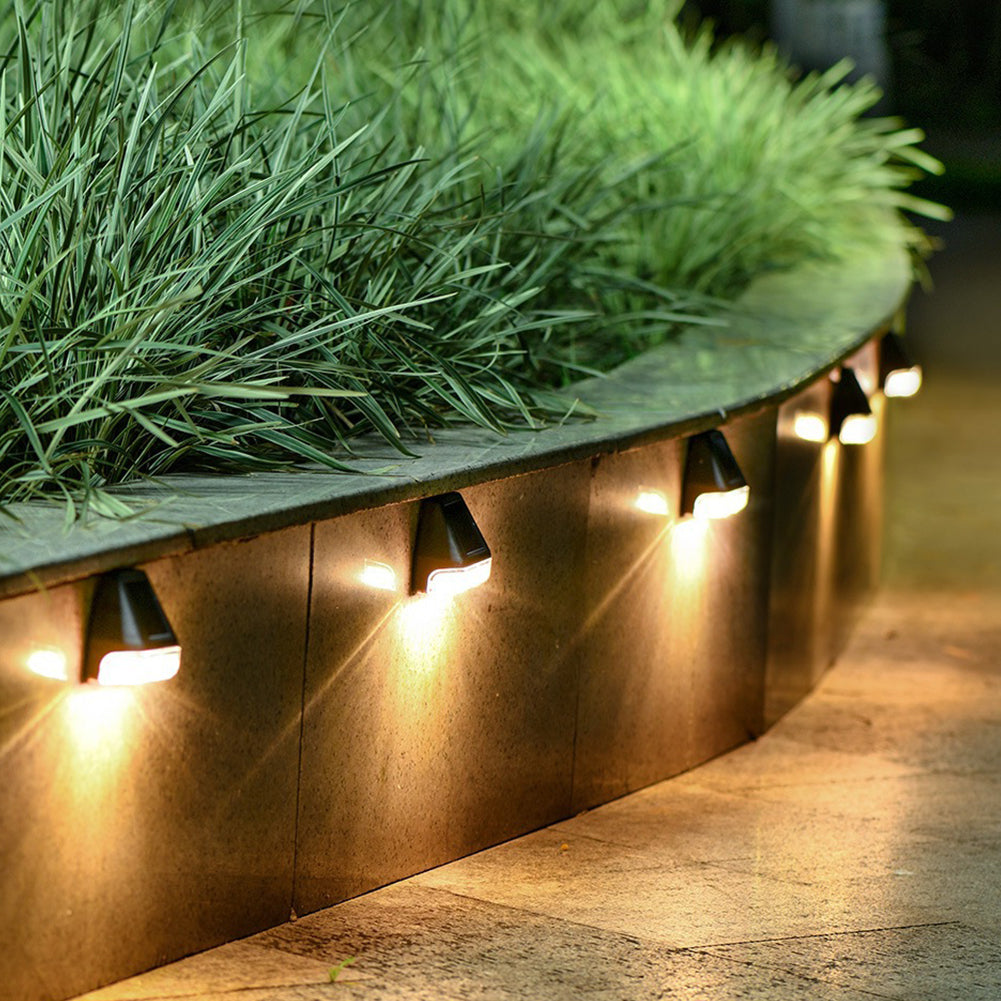 4 Pack Led Solar Deck Lights Outdoor Waterproof Step Lights Auto On/Off Fence Lamp For Stairs Step Railing Yard Patio solar wall light