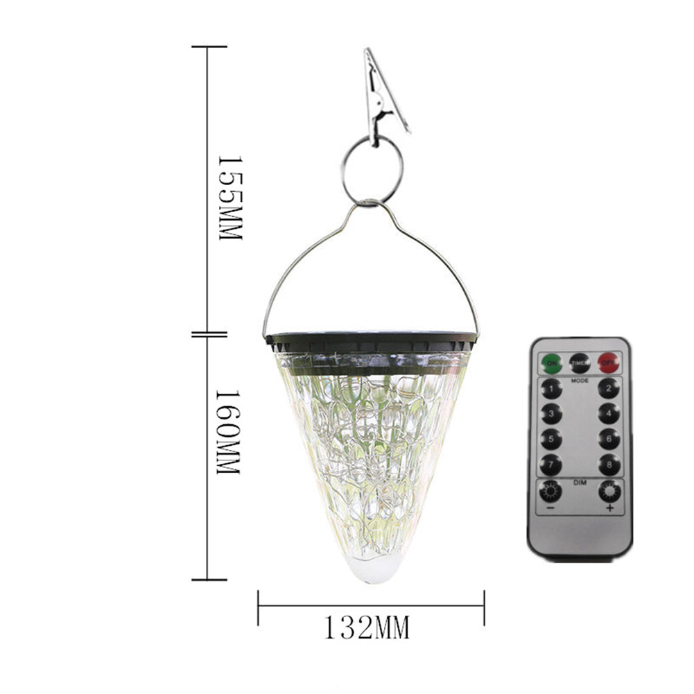 50 Leds Solar Starry Sky Light With Remote Control 8 Lighting Modes 3 Adjustable Brightness IP65 Waterproof Outdoor Courtyard Light (132 x 132 x 160mm) Warm White